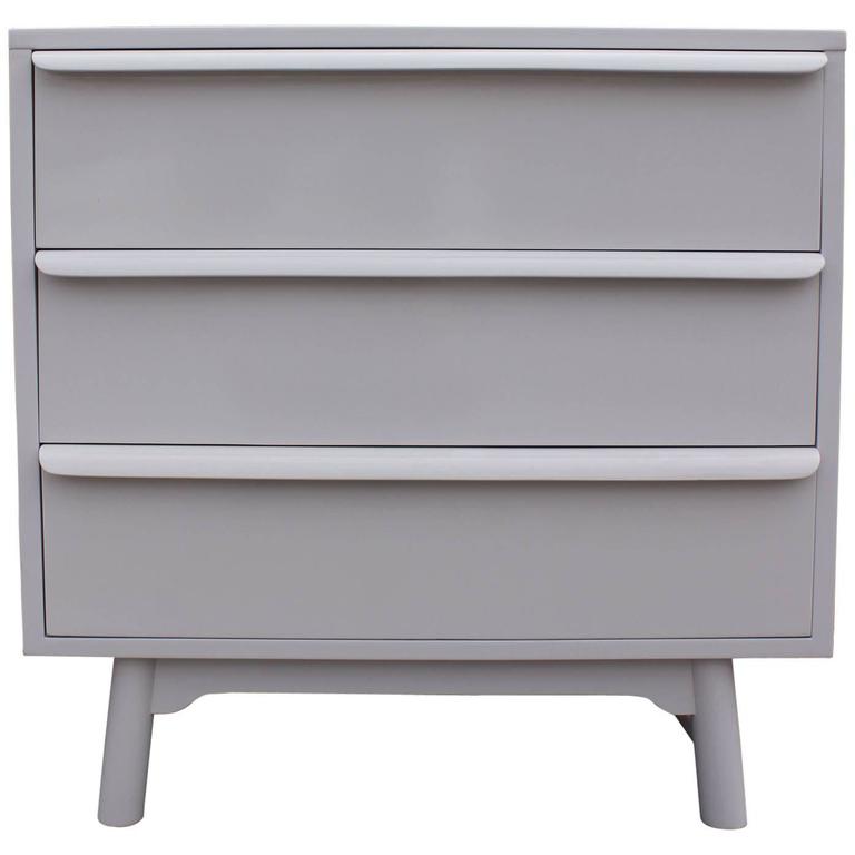 Lovely Pale Lavender Grey Lacquered Bachelor's Chest at 1stDibs