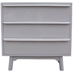 Vintage Lovely Pale Lavender Grey Lacquered Bachelor's Chest