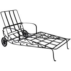 Vintage Wrought Iron Chaise Longue 4