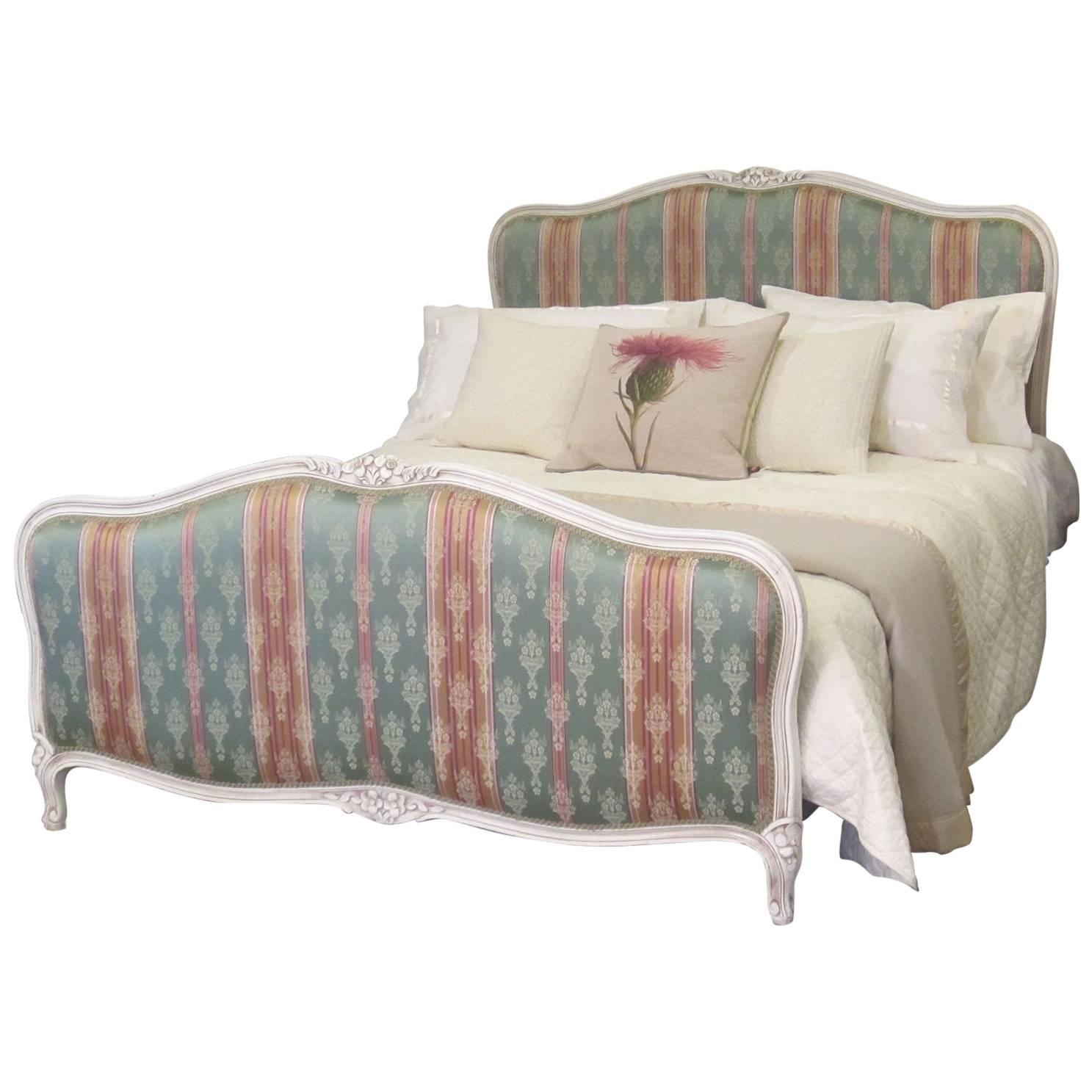 Upholstered White Painted Frame Bed, WK67