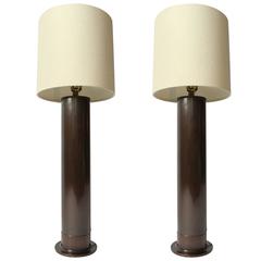 Pair of Hans-Agne Jakobsson Lacquered Brass Table Lamp, Sweden, 1960s