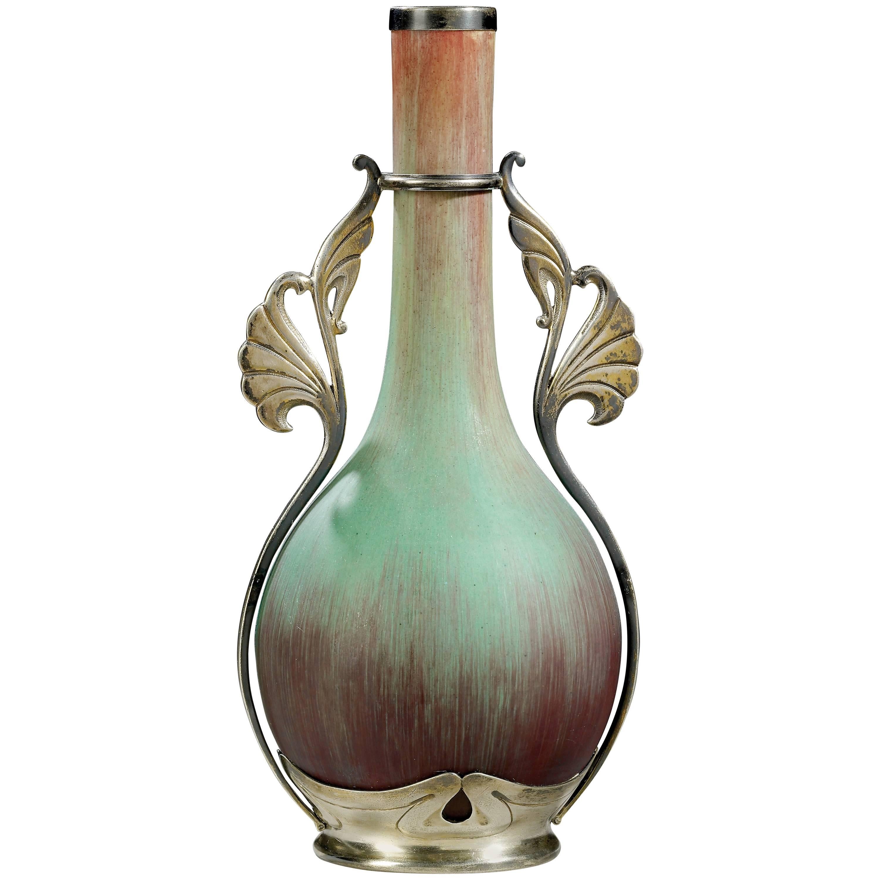 Eugene Baudin, Alphonse Debain, an Art Nouveau Stoneware Vase For Sale