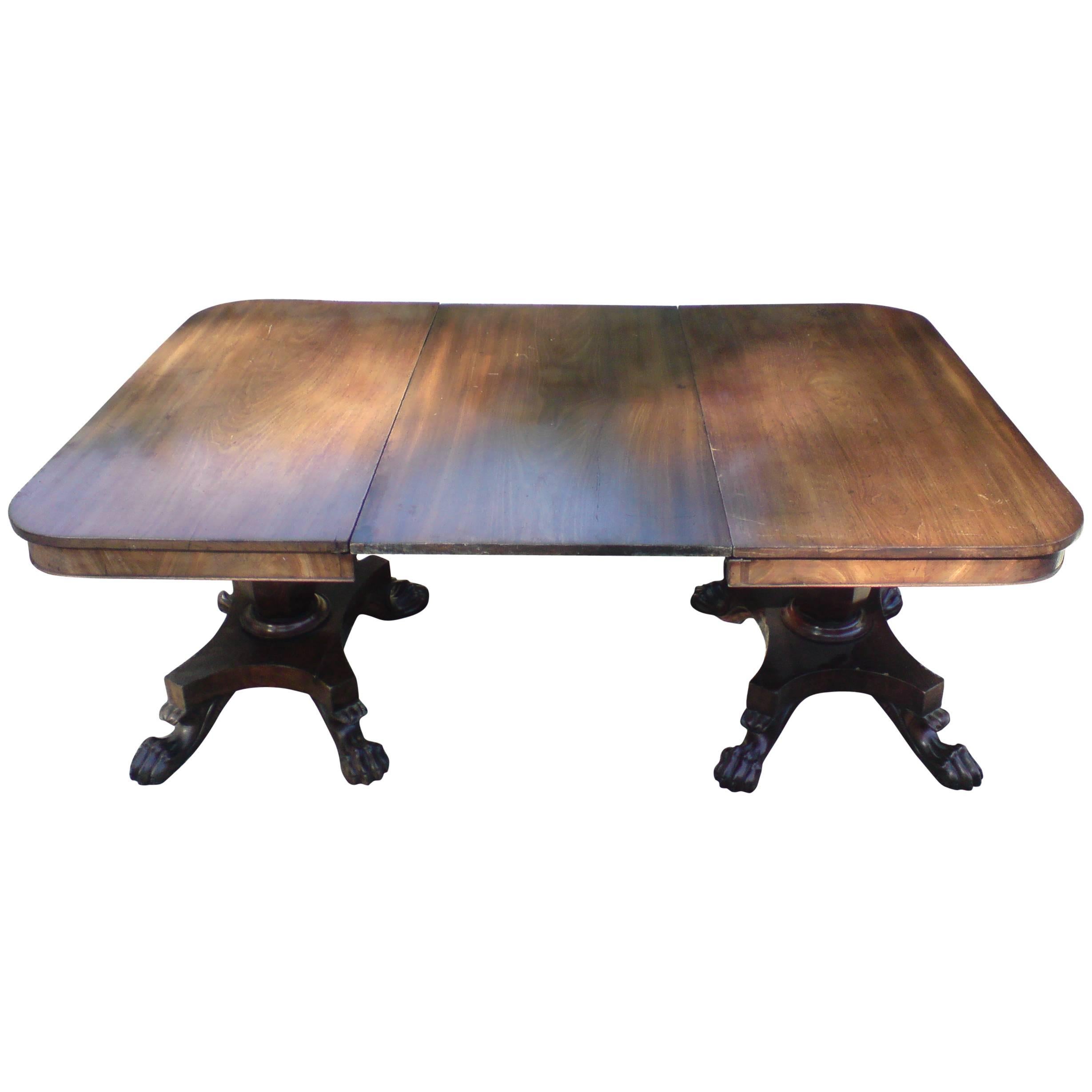 Antique Twin Pedestal Dining Table, Mahogany, circa 1830 For Sale