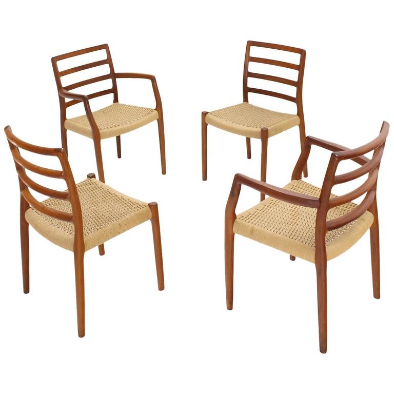 Set Of Four Danish Mid Century Modern Teak Dining Chairs For At Set Of Four Danish Mid Century Modern Teak Dining Chairs For