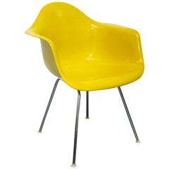 Eames Herman Miller DAX Armchair on Original H-Base in Canary Yellow
