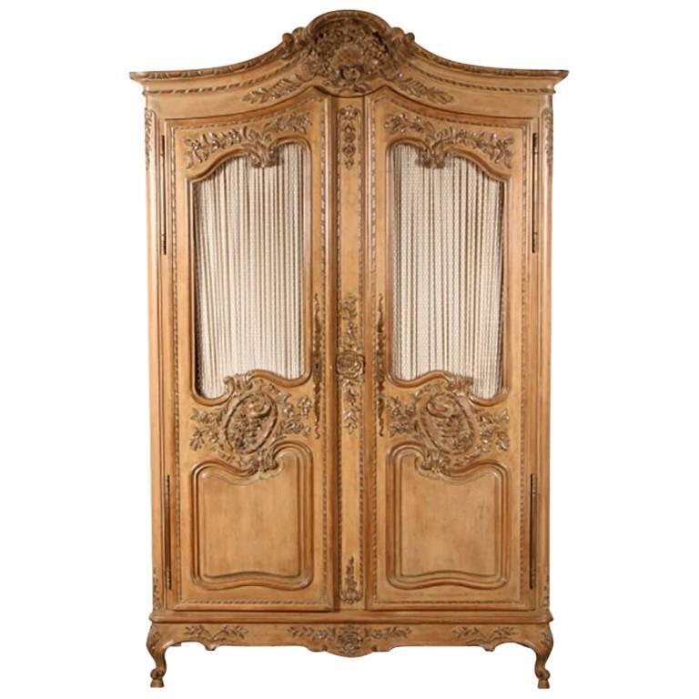 Auffray Fine Carved Country French Linen Press at 1stDibs