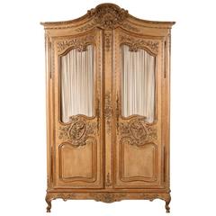 Antique Auffray Fine Carved Country French Linen Press