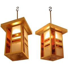 Pair of Arabic Style Gilt Brass Light Fixtures from 1960 8