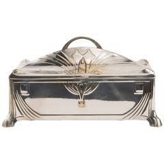 Vintage Silvered Art Nouveau Jewelry Casket by W.M.F.