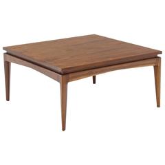 Vintage Nice Solid Design Square Walnut Coffee Table