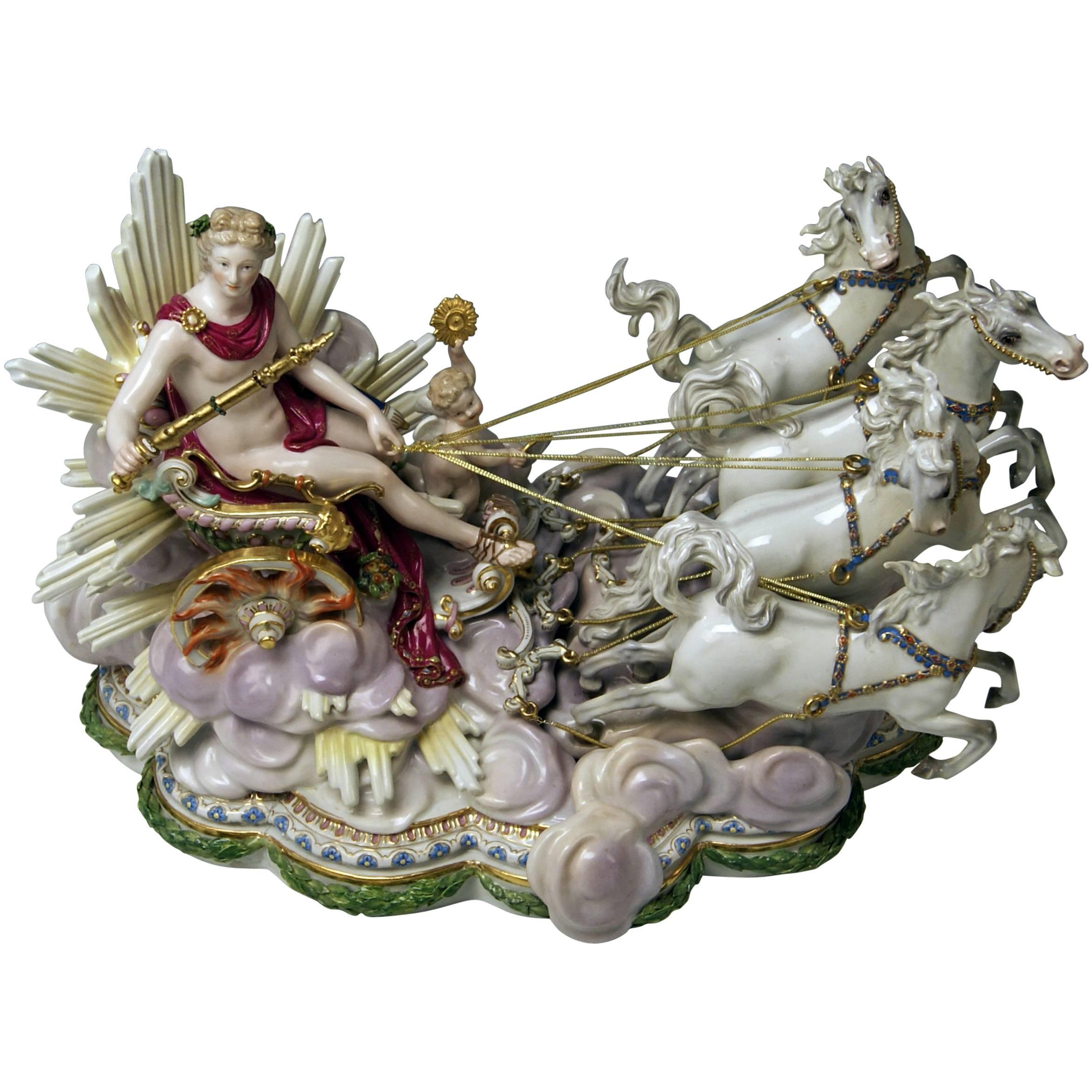 Meissen Apollo in Chariot of Sun by Kaendler for Czarina Katharina made c.1870