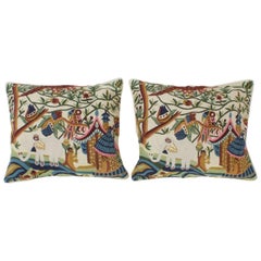 Pair of Indian Crewel Pillows, Priced Individually