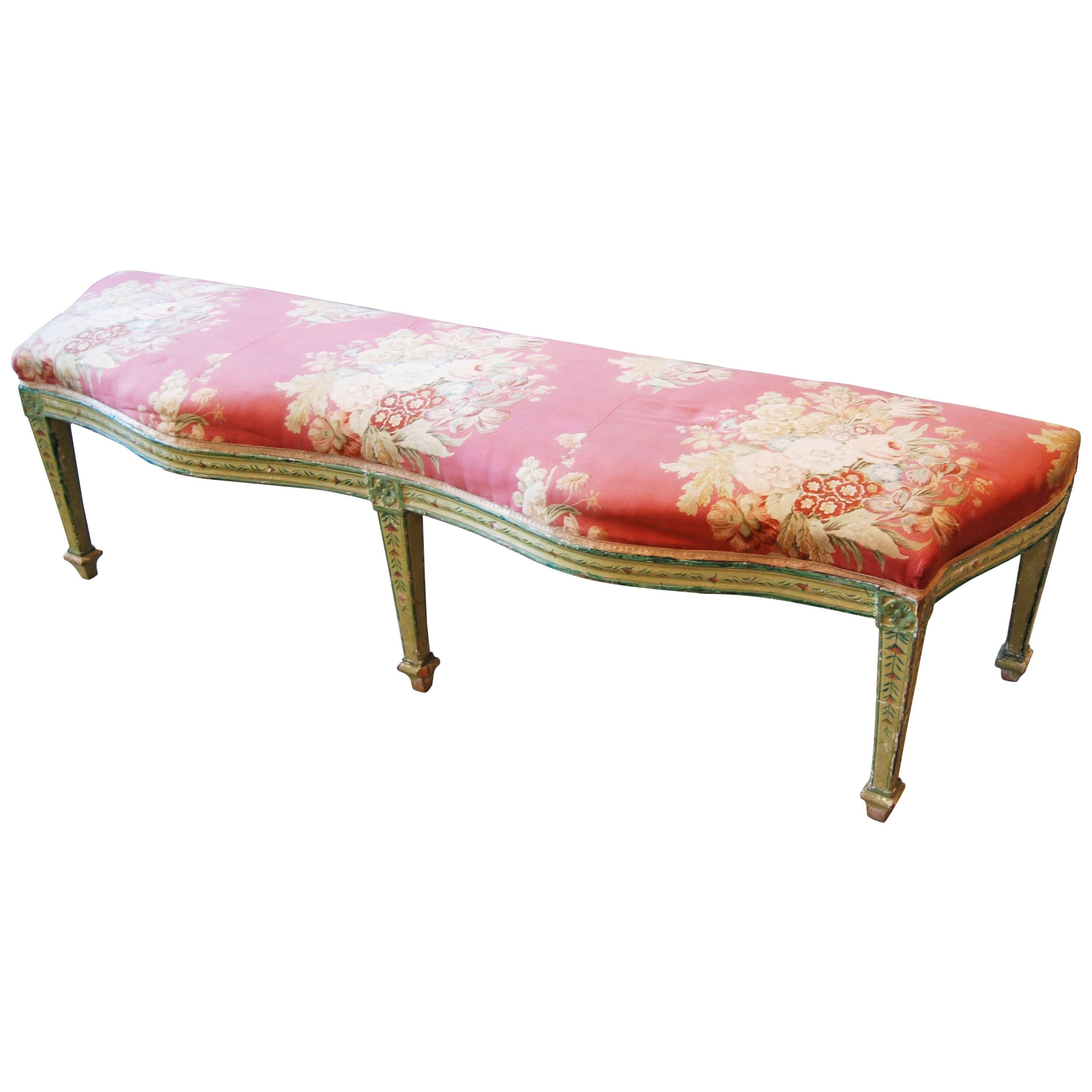 Belle Epoch Painted Venetian Bench For Sale