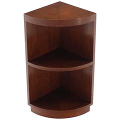 Two Tear Walnut Corner Shelf Bookcase