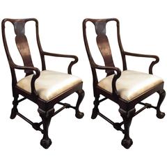 Pair of Antique Mahogany Armchairs 6