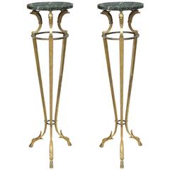 Pair of Maison Jansen Bronze and Marble Pedestals 7