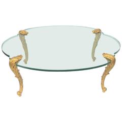 Wonderful P.E Guerin Doré Gilt Bronze Glass Top Oval Louis XV Fine Coffee Table