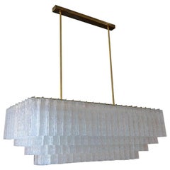 1960s Rectangular Murano Glass Vistosi Chandelier