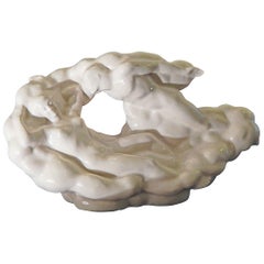 Seltene und auffällige Art-Déco-Skulptur „Zephyrus und Flora“ von Williams Seltene und auffällige Art-Déco-Skulptur „Zephyrus und Flora“ von Williams