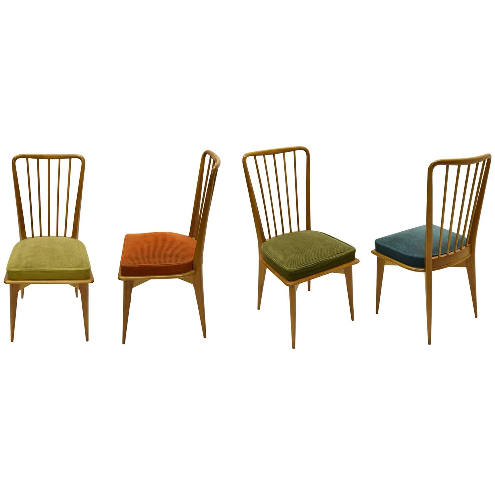Four Chairs for Dining or Game Table Circa 1950 Denmark For Sale