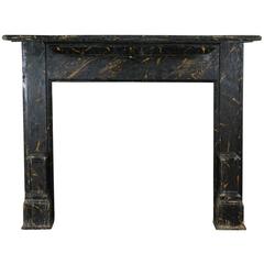 Antique 1890 Faux-Marble American Oak Fireplace Surround Mantle