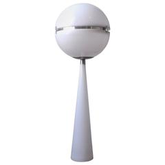 1970s White Globe Standing Lamp