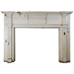 1910 American Federal Style Wood Fireplace Surround