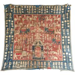 Indigo African Asian Bohemian Embroidery Tapestry Elephants Horses Kings 12
