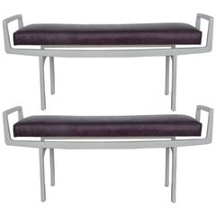 Pair of Leather Benches