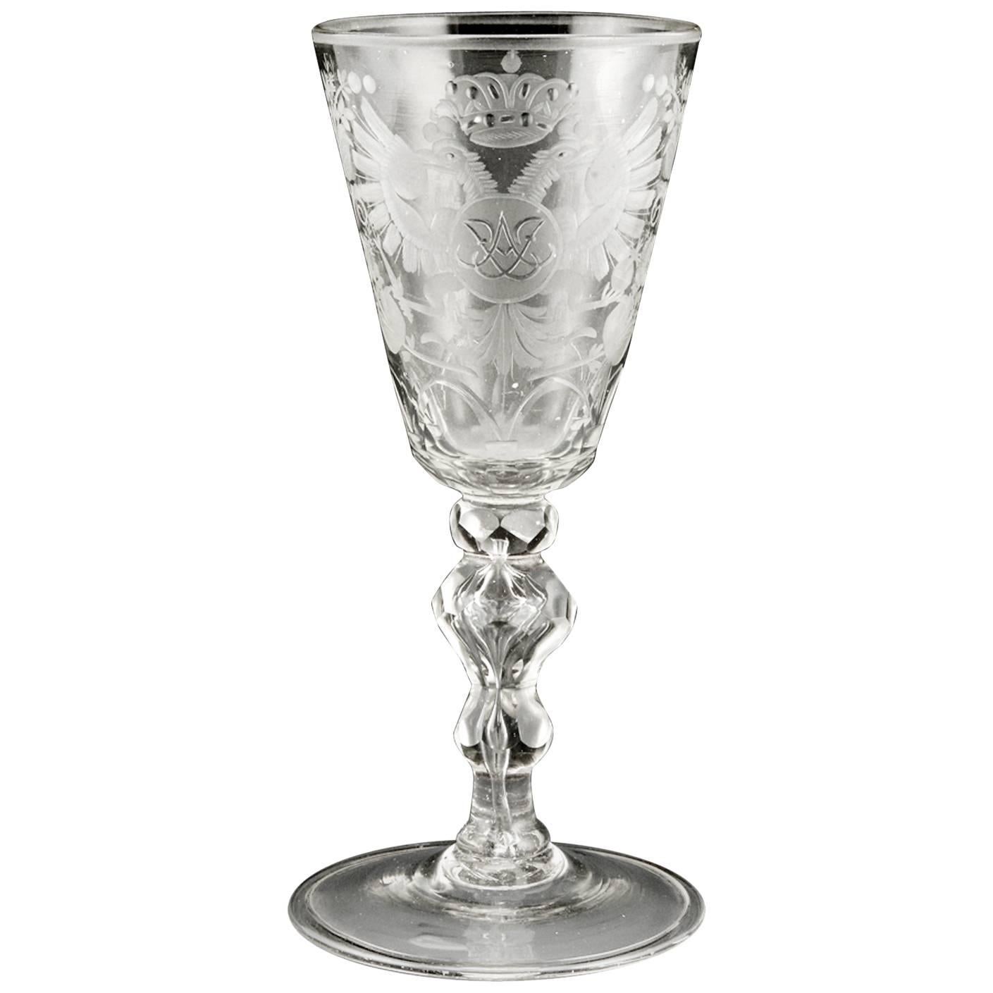 Early 18th Century Russian Engraved Empress Anna Goblet