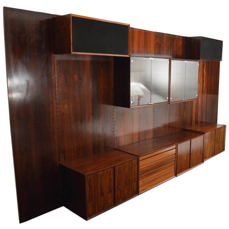 Danish Rosewood Wall Unit by Cadovius for Cado