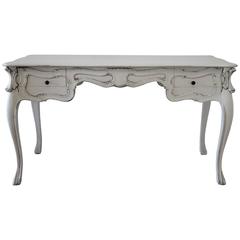 Vintage French Painted Louis XV Style Bureau Plat