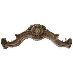 19th Century French Gilded and Carved Bed Corona Cornice