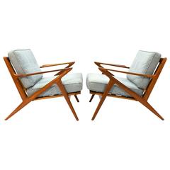 Pair of Teak 'Z' Lounge Chairs by Poul Jensen for Selig