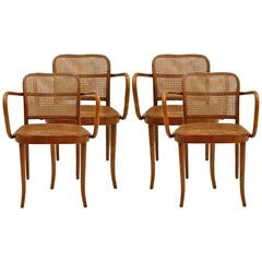 Set of Four "Praga" Bentwood Armchairs by Josef Hoffman and Edited by Thonet