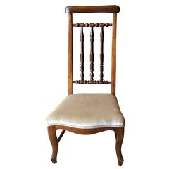 Antique 19th Century Upholstered Prayer Chair