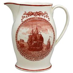 Antique English Creamware Pottery Jug "Spithead" and "Poor Jack" Transfer Prints 7