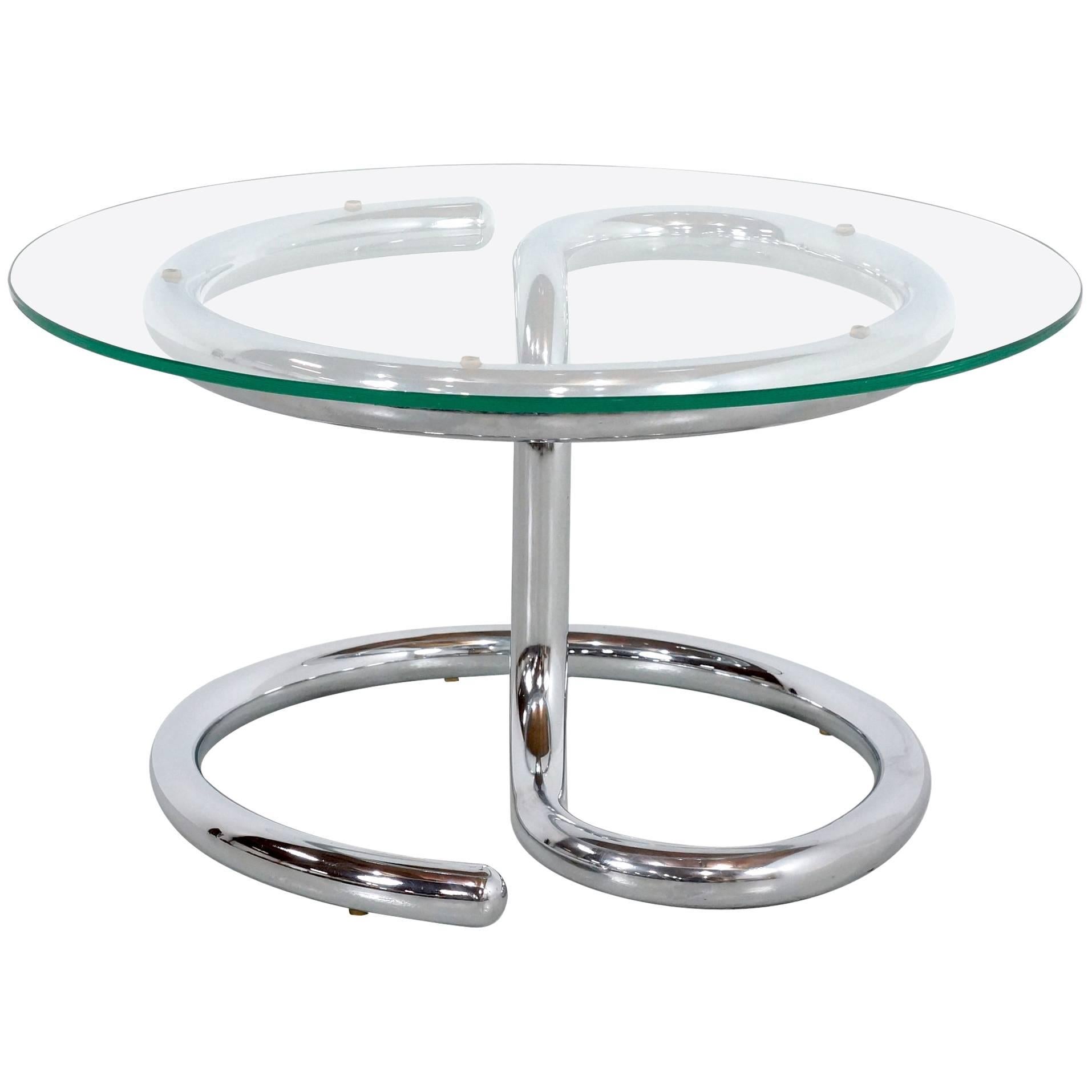 Table Anaconda de Paul Tuttle en verre et chrome, années 1970 en vente