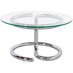 Table Anaconda de Paul Tuttle en verre et chrome, années 1970