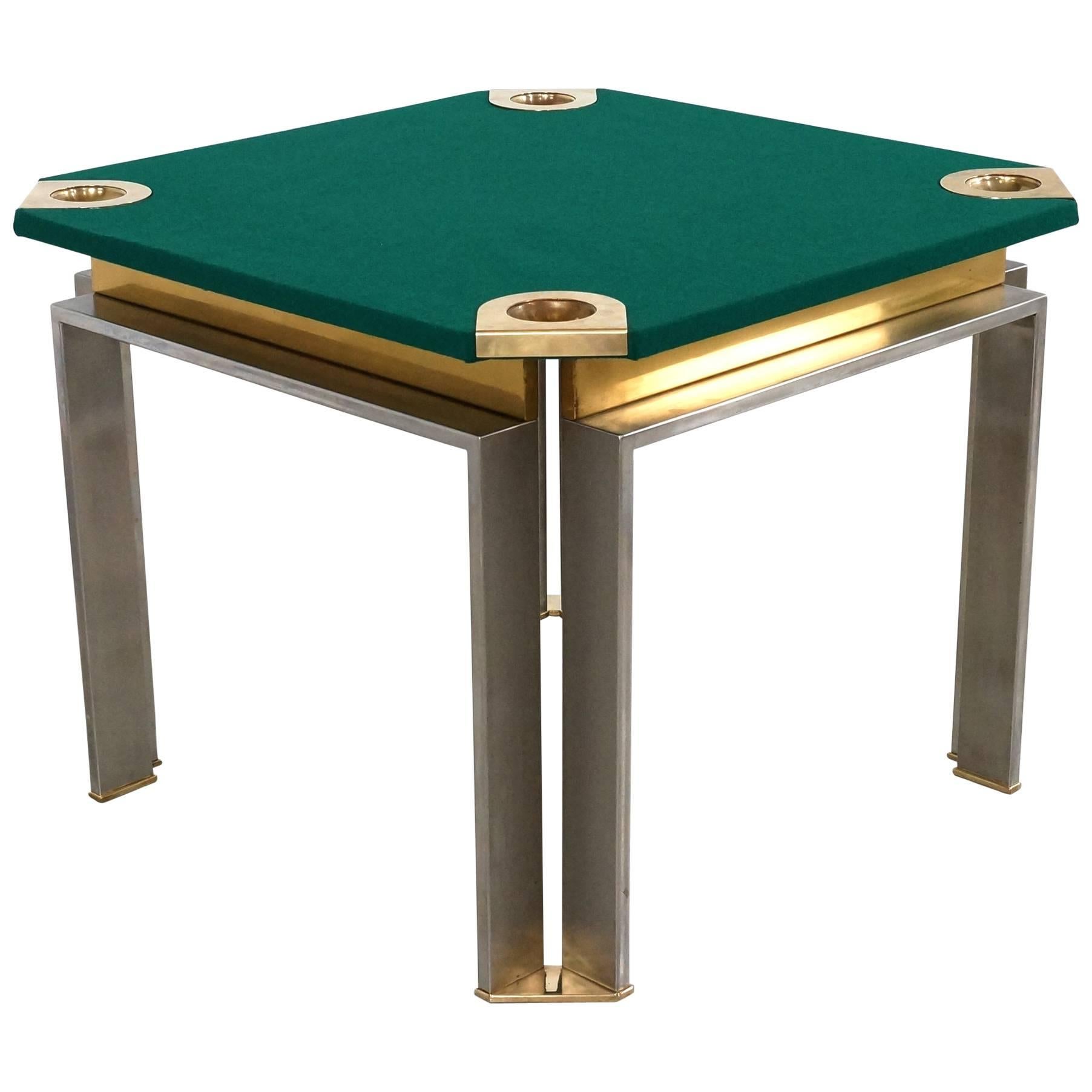 Game Table by Romeo Rega in Brass and Stainless Steel