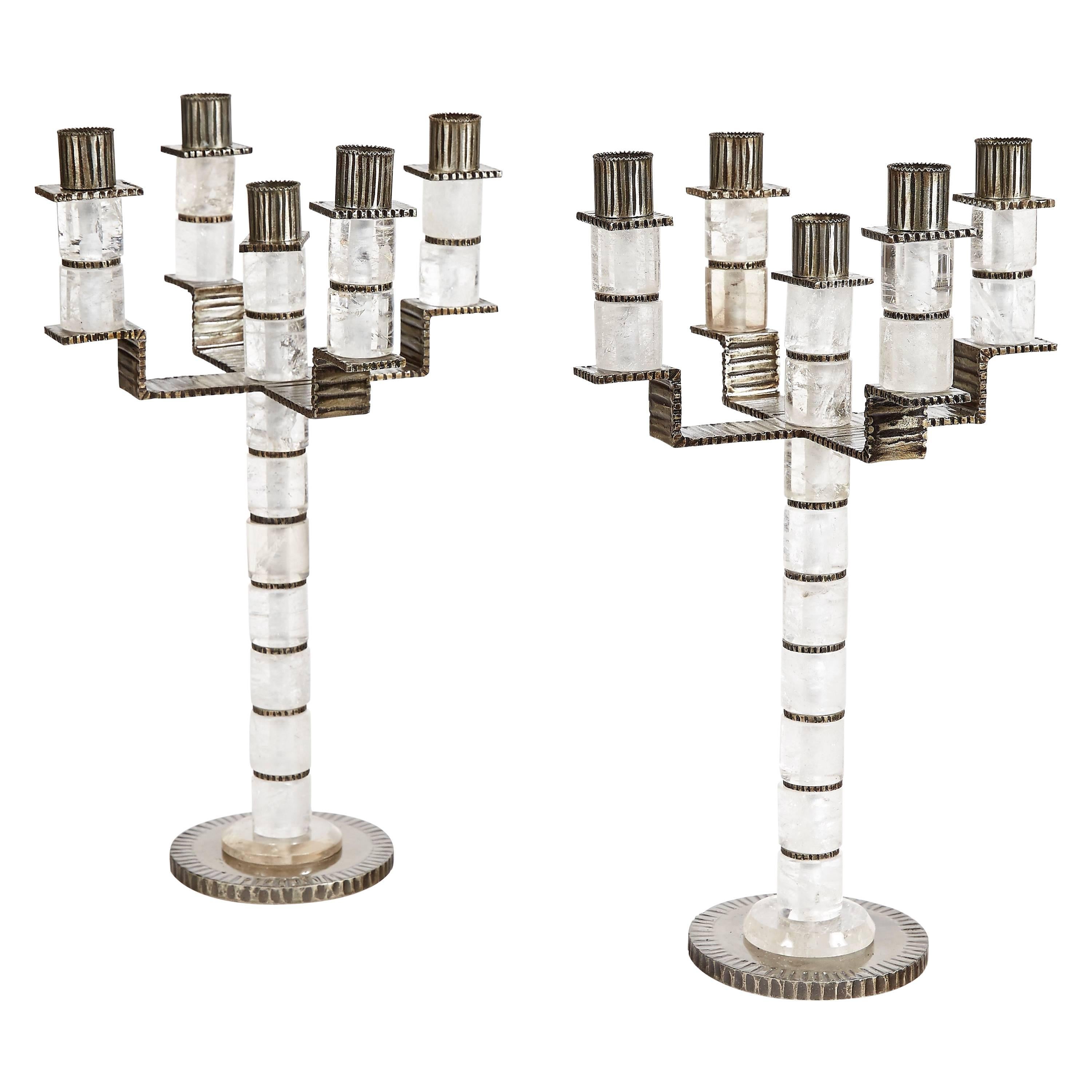 A Pair of Five Branches Candelabra by Sylvain Subervie, 2003