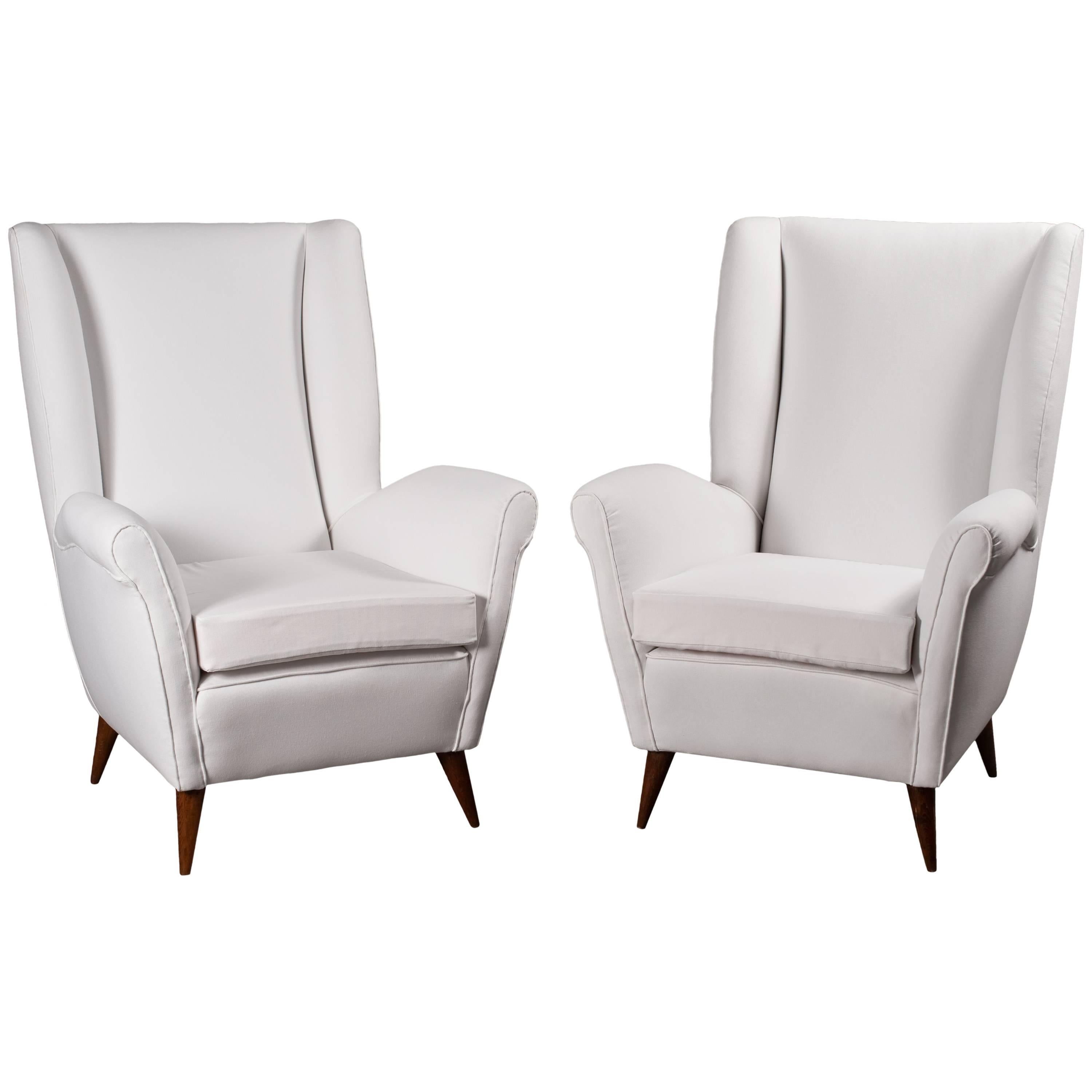 Charming Pair of Armchairs by Gio Ponti, Archives Expertised