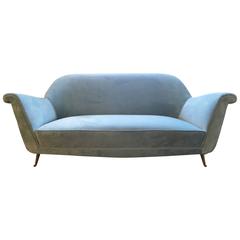 Italian Mid-Century Velvet Sofa