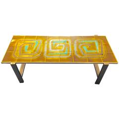 Denisco Chrome and Tile Coffee Table