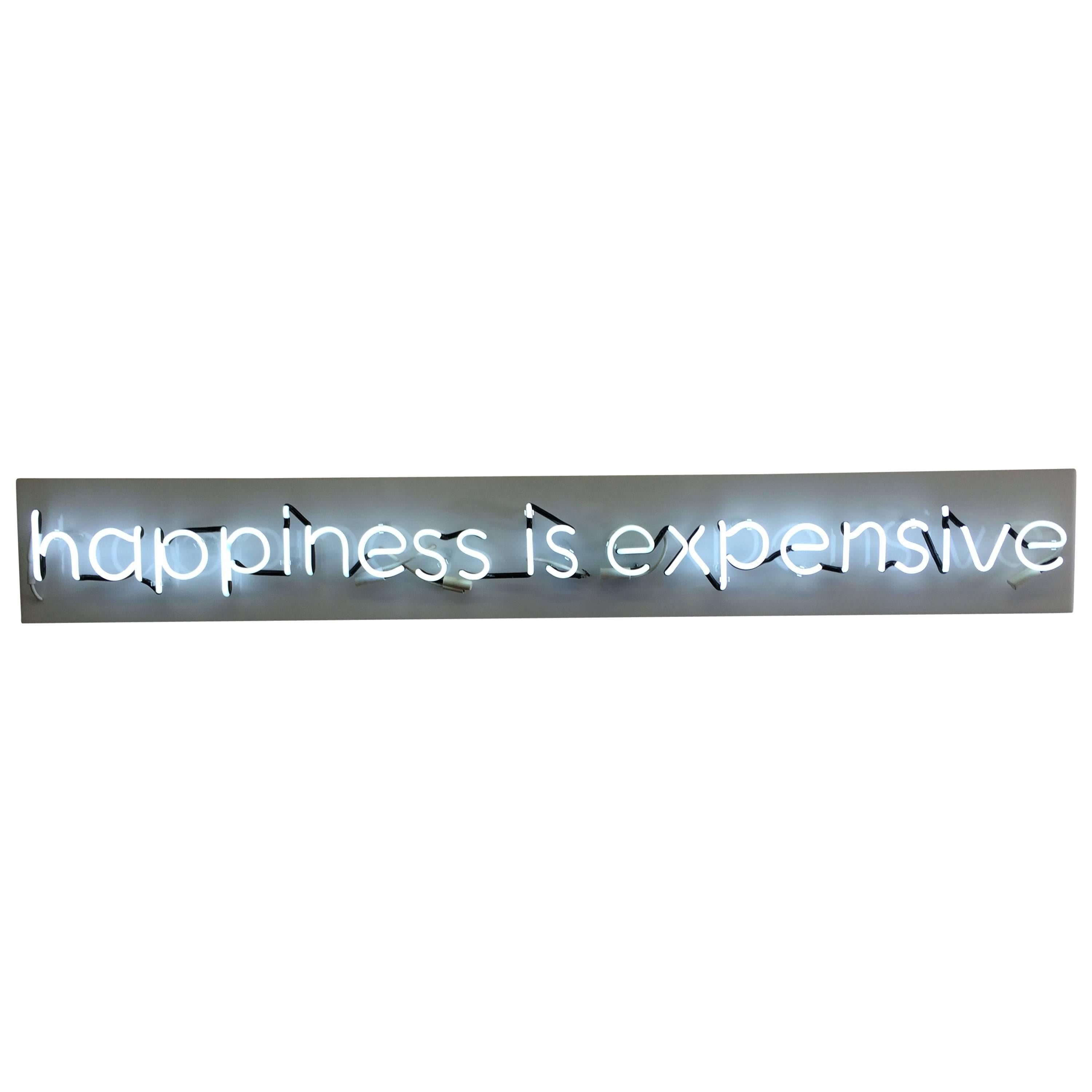 Happiness is Expensive Neon Sign in the Style of Alejandro Diaz at