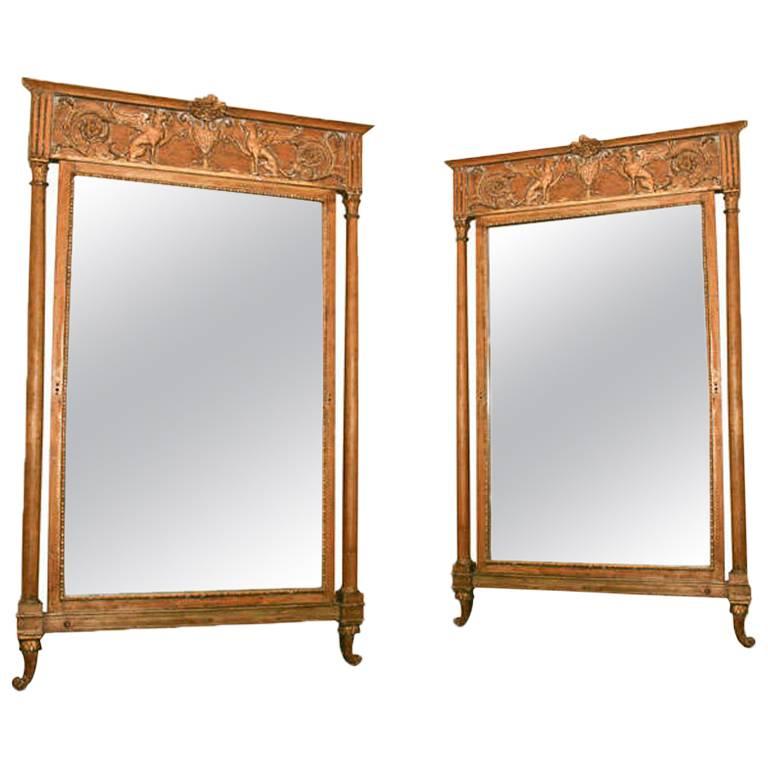 Pair of Gold Gilt Italian Mirror with Griffins