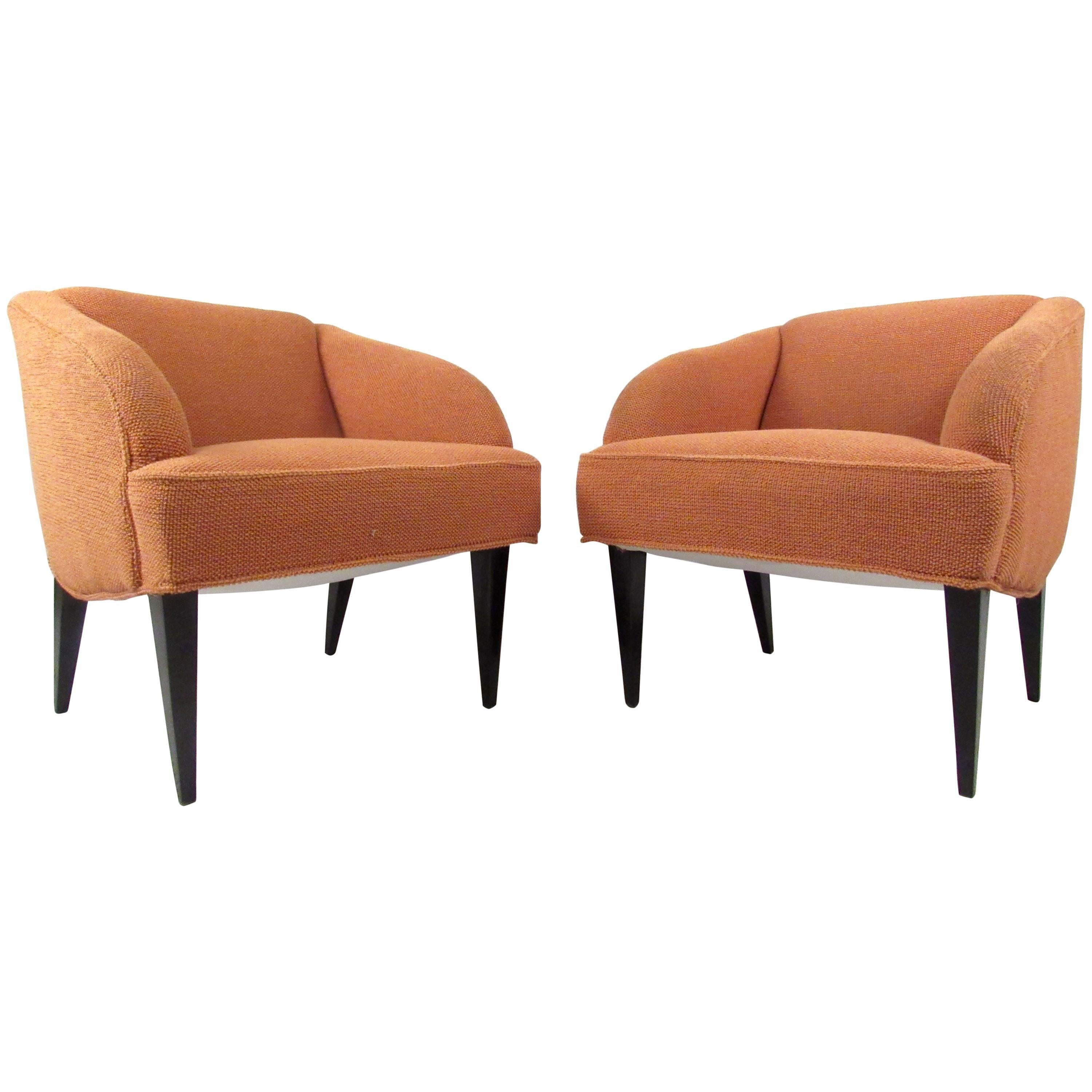 Pair Vintage Modern Club Chairs