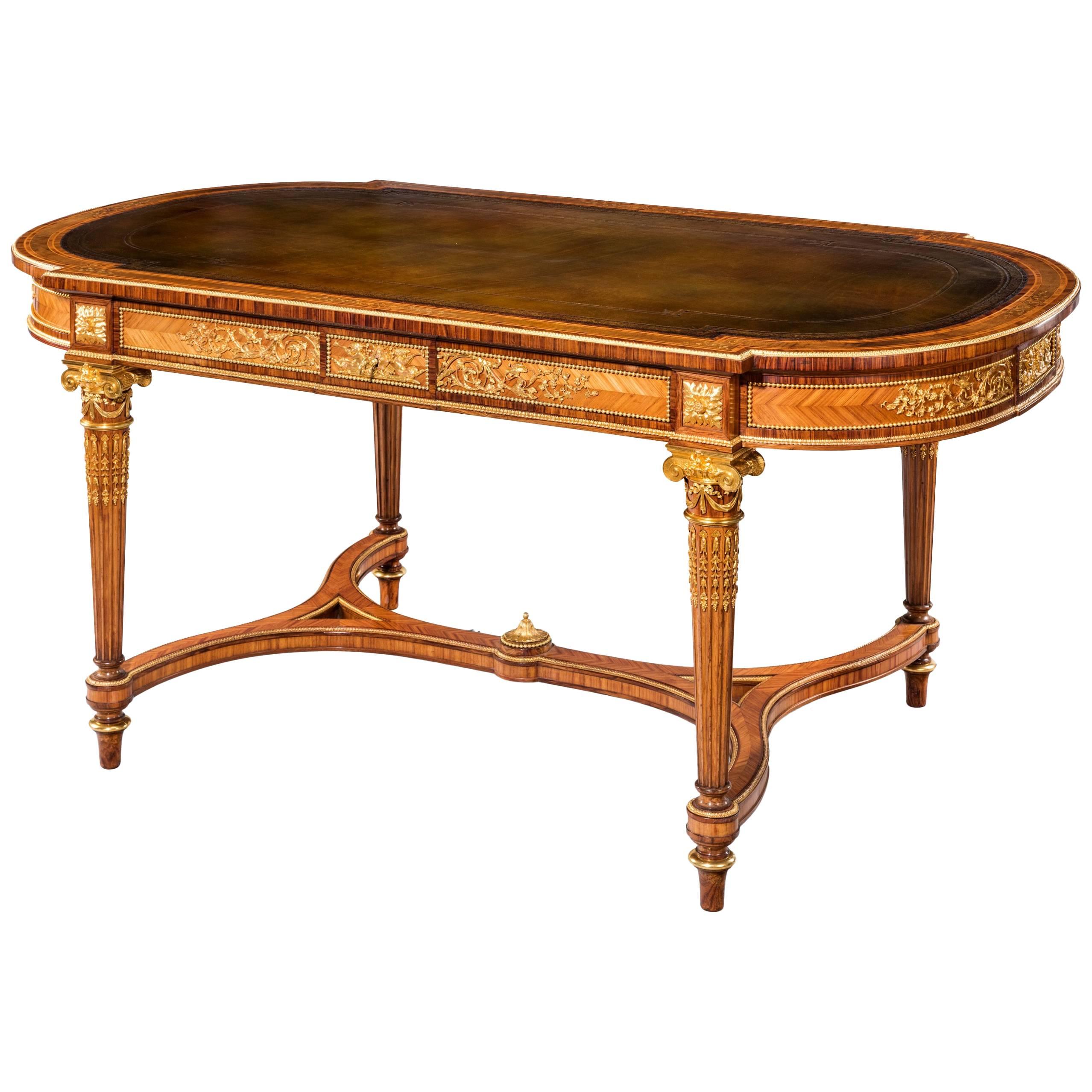 Very Fine and Large Napoleon III Kingwood Bureau Plat