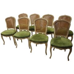 Set of Eight 19th Century Caned Chairs