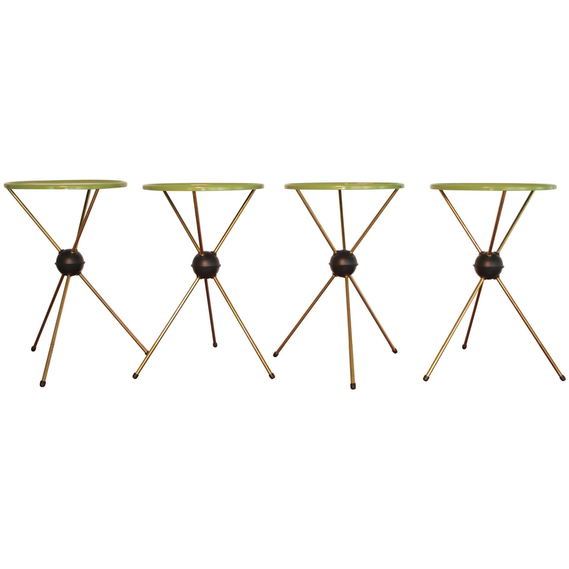 Set of Four Sputnik Tripod Tables
